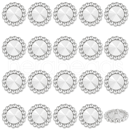 AHADERMAKER 20Pcs Alloy Rhinestone Shank Buttons BUTT-GA0001-19A-1