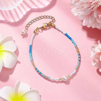 Glass Seed Beaded Bracelets for Women BJEW-MZ00134-04-1