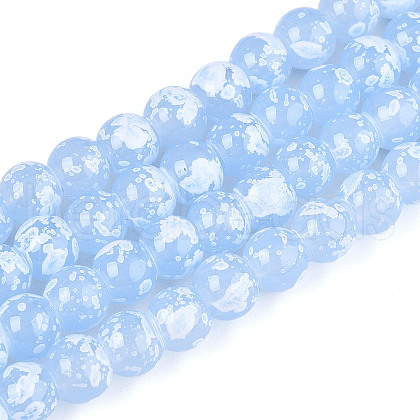 Baking Paint Glass Beads Strands DGLA-N015-6mm-06-1