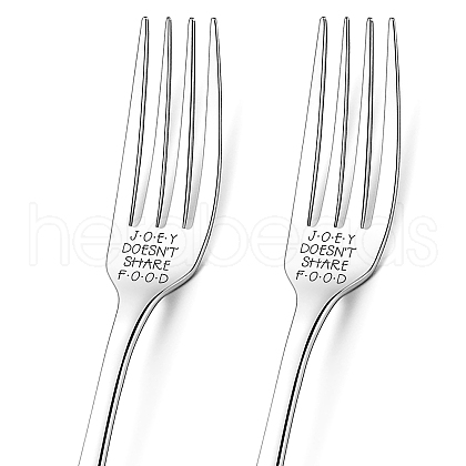 Word Pattern Stainless Steel Fork AJEW-WH0191-010-1
