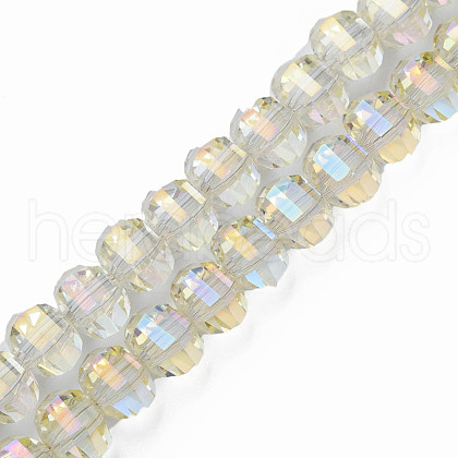 Electroplate Transparent Glass Beads Strands EGLA-N002-30-C10-1