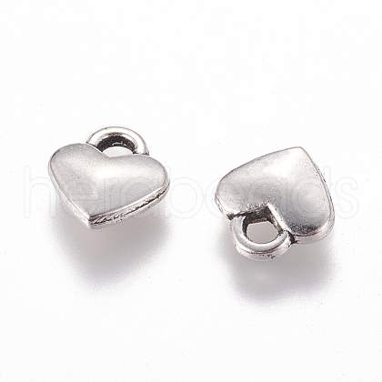 Tibetan Style Alloy Heart Charms TIBEP-LFH260Y-FF-1