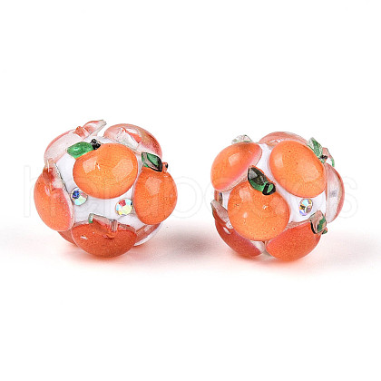 Fruit Round Resin Beads RESI-T059-03G-1