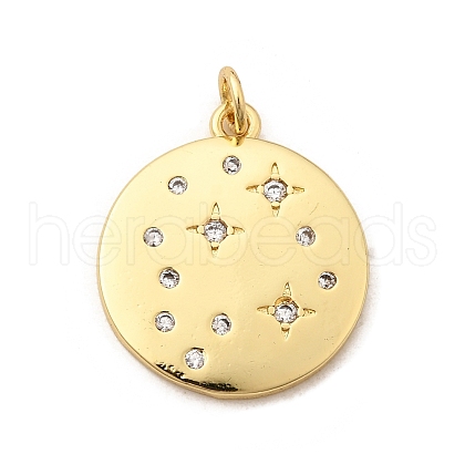 Rack Plating Brass Micro Pave Cubic Zirconia Pendants KK-Z063-44G-1-1