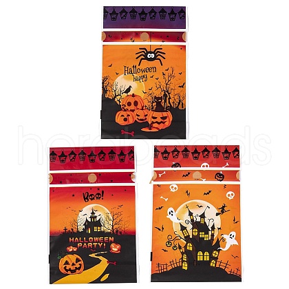50Pcs Rectangle Halloween Candy Plastic Bags ABAG-U001-01M-1