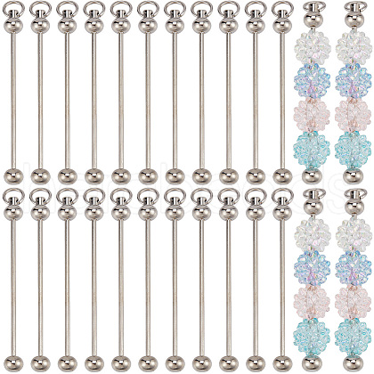 SUNNYCLUE 20Pcs Iron Bar Beadable Keychain for Jewelry Making DIY Crafts KEYC-SC0001-12P-1