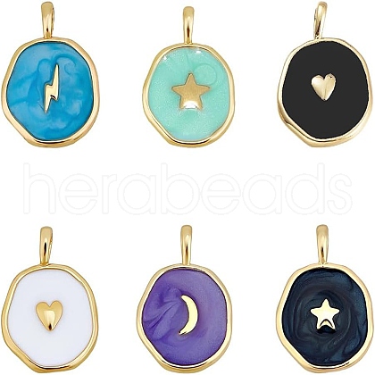 ARRICRAFT Brass Enamel Pendants KK-AR0001-93G-1