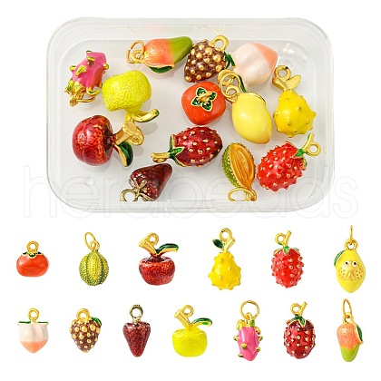 13Pcs 13 Styles Alloy Enamel Pendants FIND-FS0002-40-1