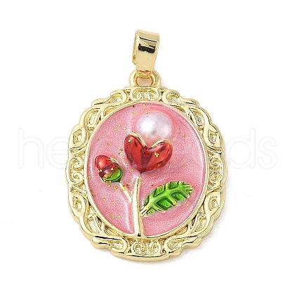 Brass Enamel Pendants KK-D358-01E-G-1