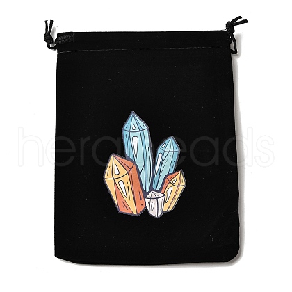 Rectangle Printed Velvet Cloth Packing Pouches ABAG-U006-03E-1
