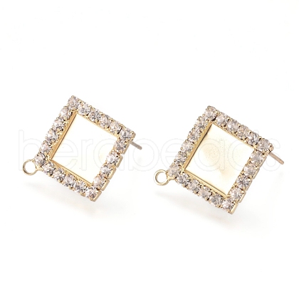 Rack Plating Brass Stud Earring Findings KK-L198-003LG-1