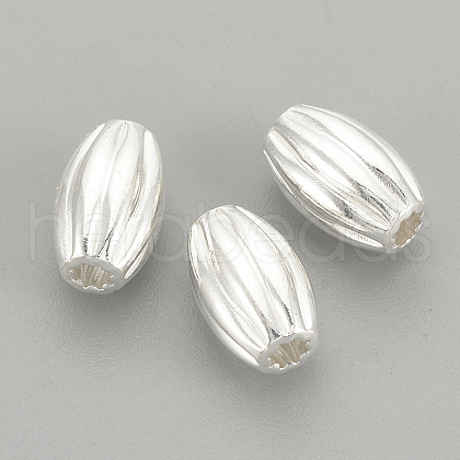 925 Sterling Silver Corrugated Beads STER-S002-05-1