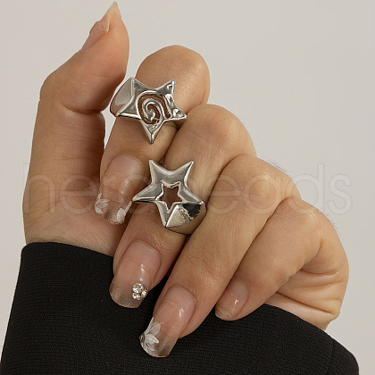 Star Alloy Adjustable Cuff Rings FS-WGD4FE5-09-1