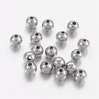 201 Stainless Steel Beads STAS-R033-4mm-1