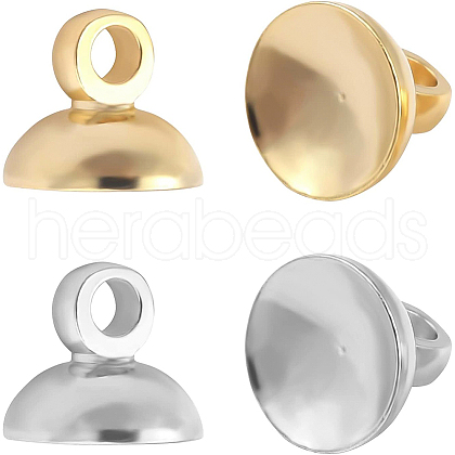 BENECREAT 40Pcs 2 Colors Rack Plating Brass Bead Cap Pendant Bails KK-BC0004-94-1