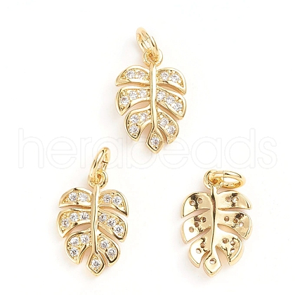 Brass Micro Pave Cubic Zirconia Pendants X-ZIRC-E164-20G-1