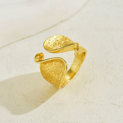 Irregular Texture Brass Cuff Rings for Women PS5697-1