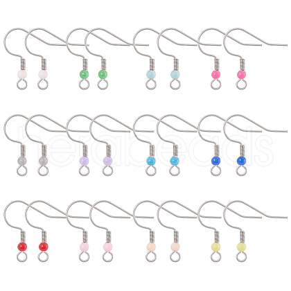 SUNNYCLUE 240Pcs 12 Color 304 Stainless Steel Earring Hooks STAS-SC0006-45-1