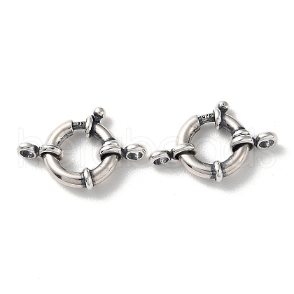 925 Thailand Sterling Silver Large Spring Ring Clasps STER-D003-60C-AS-1