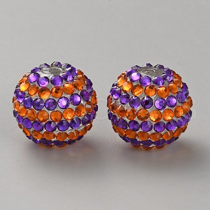 Halloween Theme Resin Rhinestone Beads RB-WH0003-08D-1