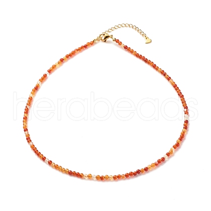 Natural Carnelian Beaded Necklaces for Women NJEW-JN03789-02-1