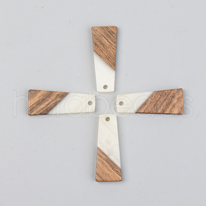 Opaque Resin & Walnut Wood Pendants RESI-S389-040A-C04-1