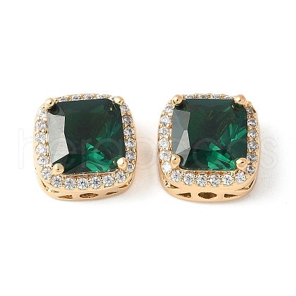 Brass Micro Pave Cubic Zirconia Beads KK-A253-20G-03-1