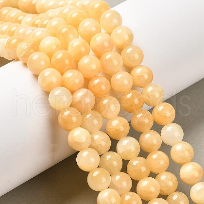 Natural Yellow Jade Beads G-Q277-1-1