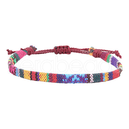 Adjustable Bohemian Style Cotton & Linen Cord Braided Bracelets for Friendship OB0004-3-1