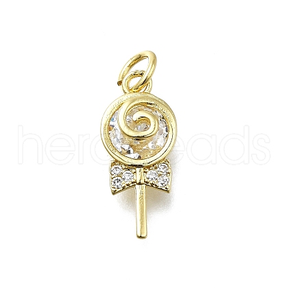 Brass Micro Pave Cubic Zirconia Pendants KK-K400-42G-03-1