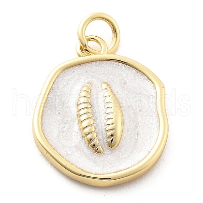 Ocean Theme Brass Enamel Pendants KK-Q029-01G-G-1