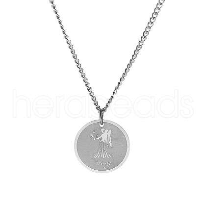 Non-Tarnish Stainless Steel 12 Constellation Pendant Necklaces for Sweater FZ0908-10-1
