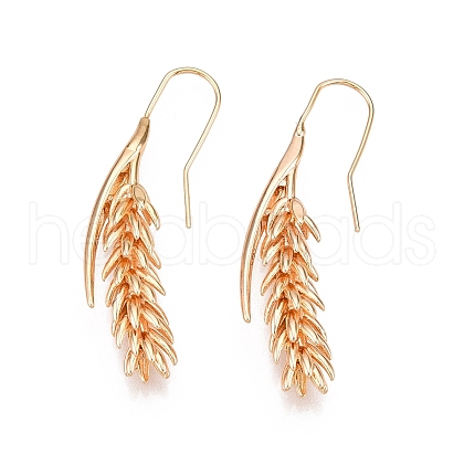Wheat Brass Dangle Earrings KK-A227-24G-1