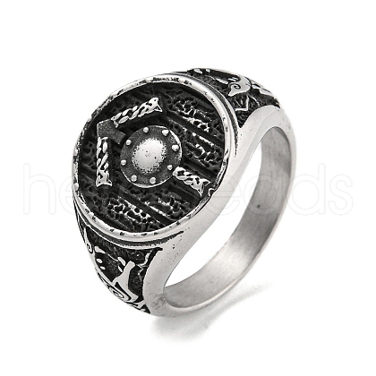 304 Stainless Steel Ring RJEW-B055-04AS-09-1