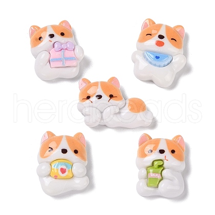 Opaque Resin Puppy Cabochons RESI-K027-32-1