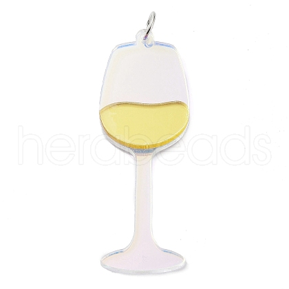 Printed Acrylic Big Pendants OACR-Q188-02A-1