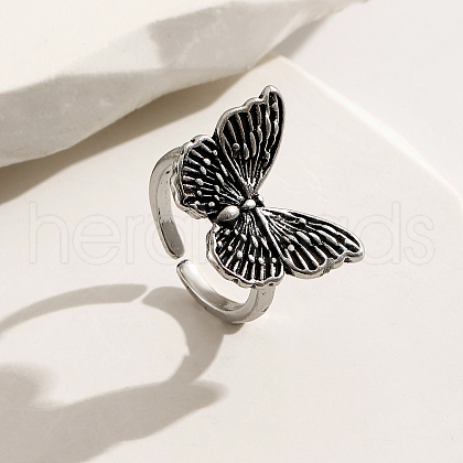 Fashionable Adjustable Butterfly Alloy Women's Cuff Ring PB0786-1