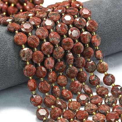 Natural Red Sesame Jasper Beads Strands G-C116-A134-01-1