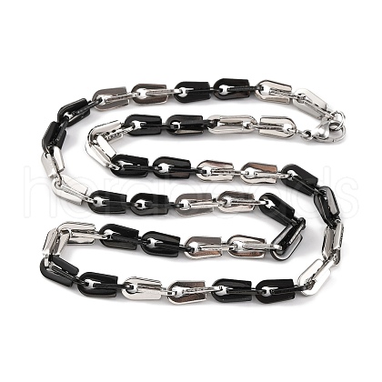 201 Stainless Steel Arch Links Chain Necklace NJEW-F222-38EBP-08-1