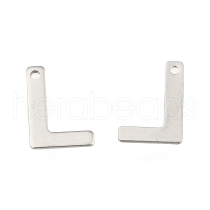 Tarnish Resistant 304 Stainless Steel Letter Charms STAS-O072-L-1