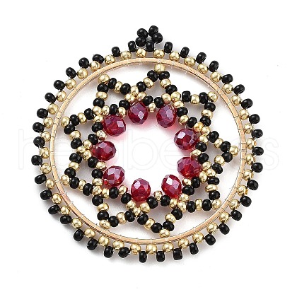 Seed Beads Beaded Pendants PALLOY-MZ00386-01-1