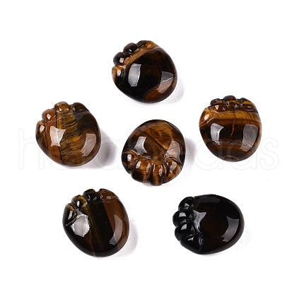Natural Tiger Eye Footprint Figurines DJEW-N003-02D-1