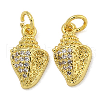 Rack Plating Brass Micro Pave Cubic Zirconia Pendants KK-I718-27G-02-1
