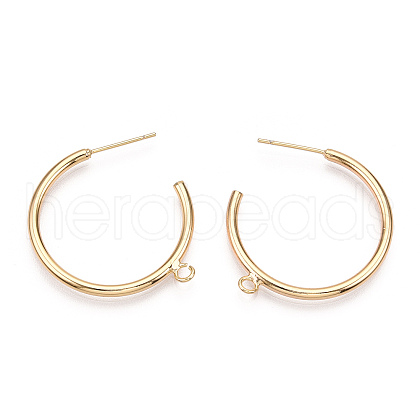 Brass Stud Earring Findings KK-S345-031-1