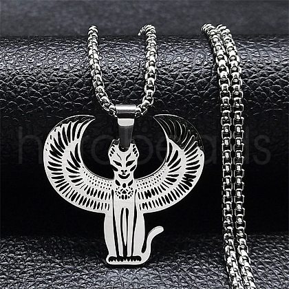 304 Stainless Steel Pendant Necklace NJEW-K253-13P-1