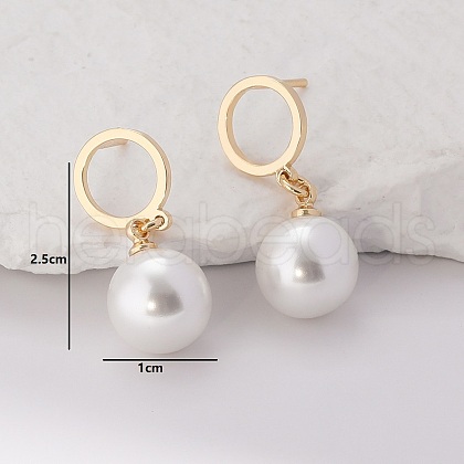 Stainless Steel Round Pendant Stud Earrings GO5279-1
