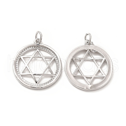 Brass Micro Pave Cubic Zirconia Pendants KK-E068-VB428-1