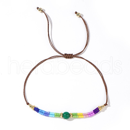 Chakra Tibetan Style Glass Seed Beaded Braided Bead Bracelets for Women GJ3343-1