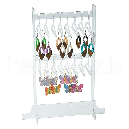 2 Layers Hanger Style Acrylic Earring Storage Display Rack ST-CJ0034-03-1