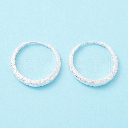 Textured 925 Sterling Silver Small Huggie Hoop Earrings EJEW-I260-29S-1